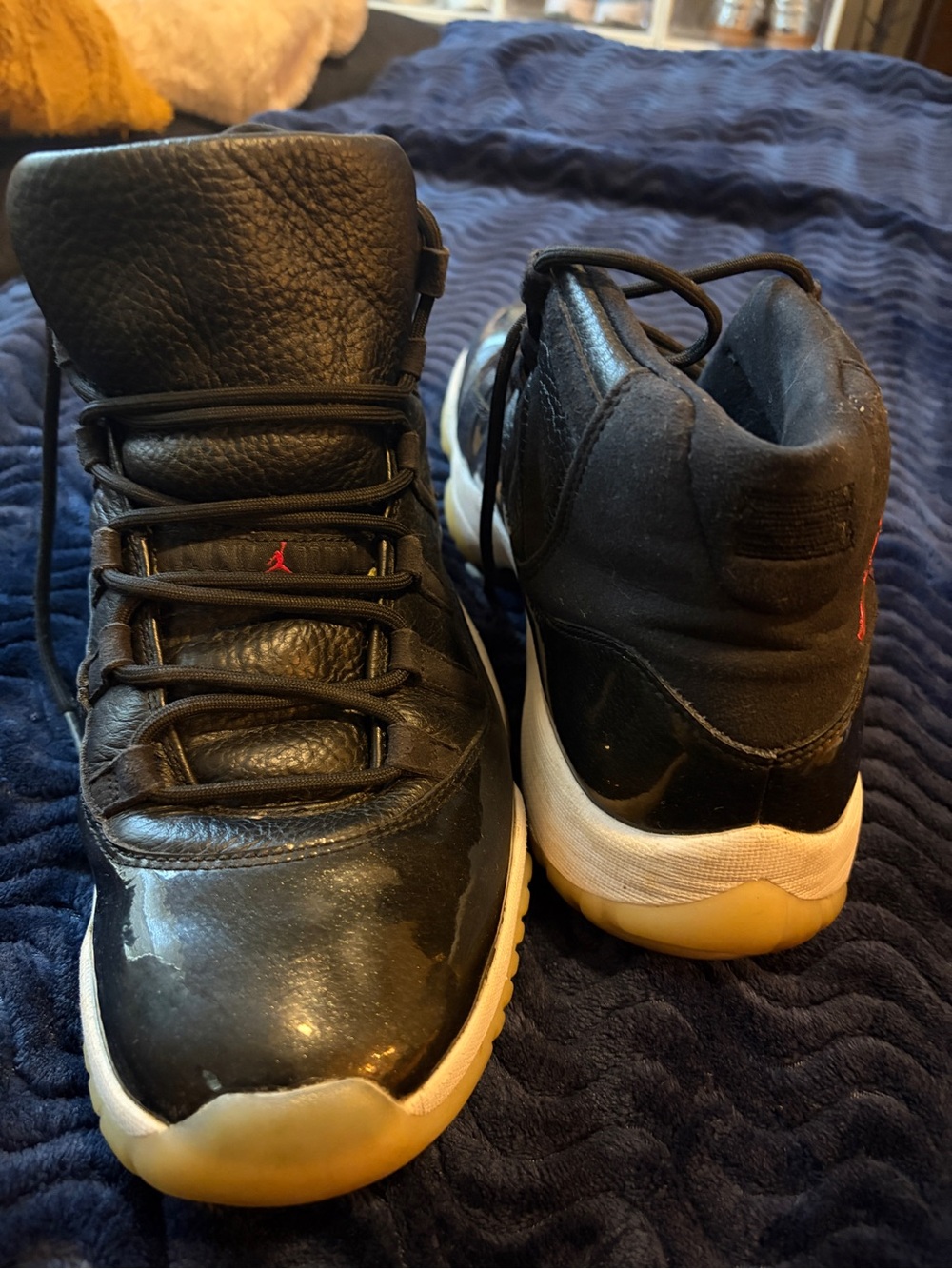 Jordan Black with White and Gum Retro High-Top Sneakers